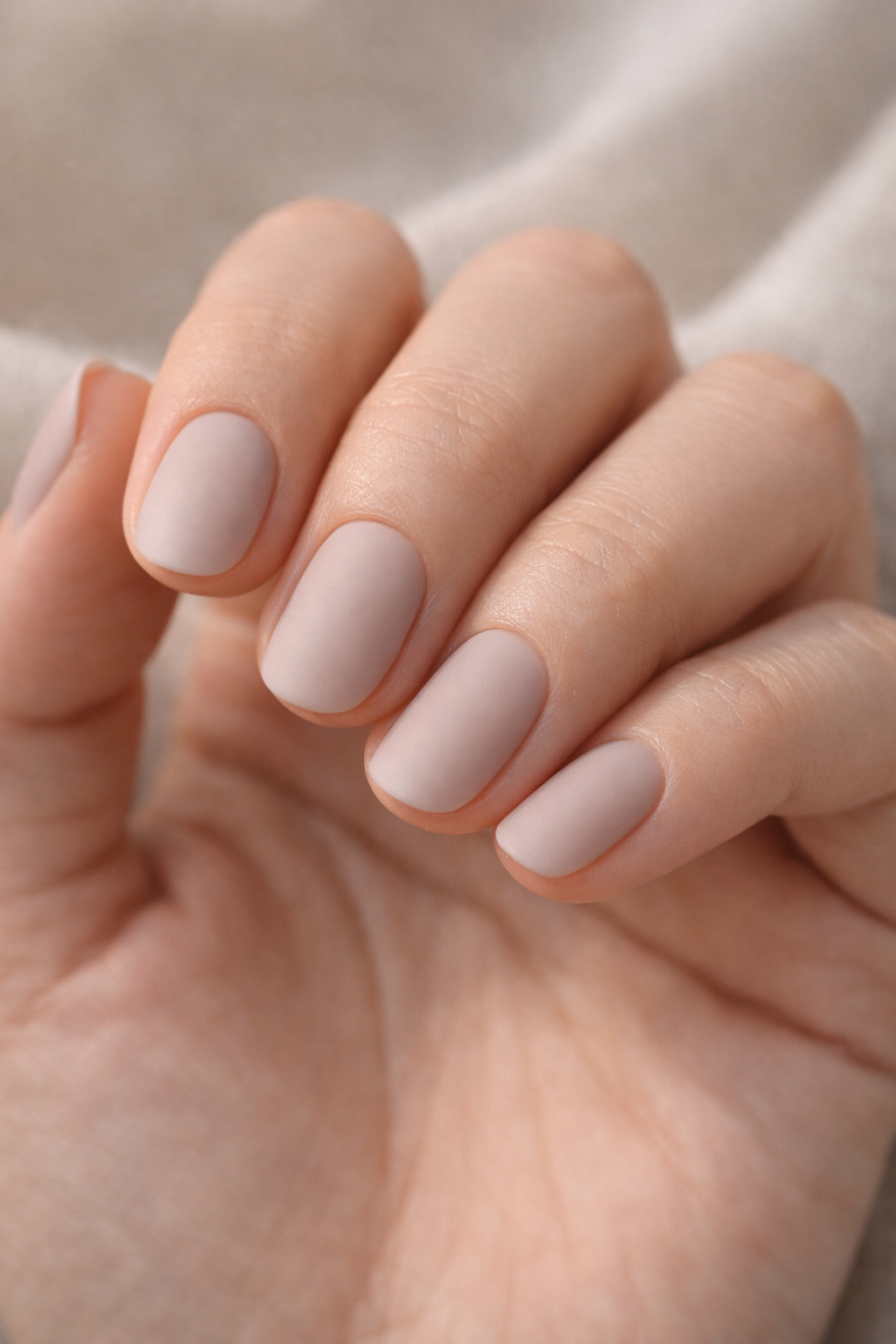 Matte Nude Short Nails