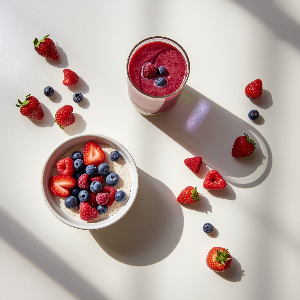 lucid origin a bright lifestyle style food photography image featuring fresh blueberries stra 0